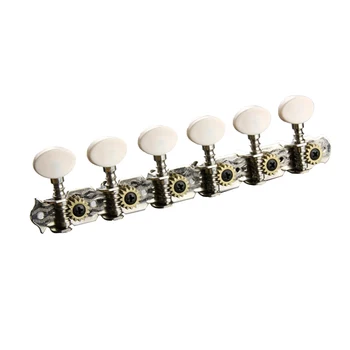 Sidabrinės 12 stygų akustinės gitaros mašinos galvutės rankenėlės gitaros stygų derinimas Peg imtuvas (6 už dešinę)