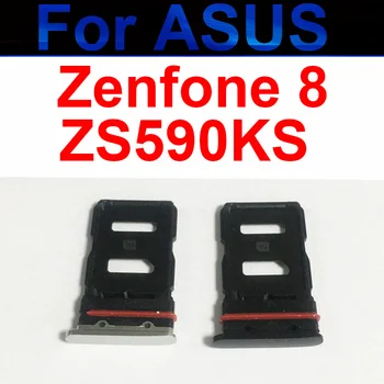 Sim kortelių dėklas, skirtas ASUS Zenfone 8 ZS590KS Sim SD kortelės dėklo laikiklio lizdo lizdo adapterio SIM kortelės jungties keitimo remonto dalys