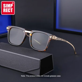 SIMPRECT Vintage Leopard Square akiniai nuo saulės Moterys 2023 Prabangaus prekės ženklo kokybės dizaineris UV apsauga Akiniai nuo saulės vyrams oculos