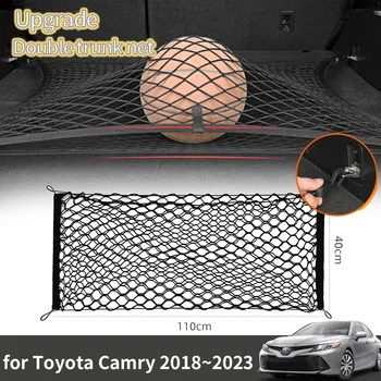 skirta Toyota Camry XV70 2018 2019 2020 2021 2022 2023 Accessorie Car Boot Trunk Net Elastic Upgraded Auto Double Storage Organizer