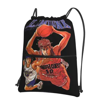 Slam Dunk sutraukiama kuprinė su užtrauktuku Kišeninis sporto salės krepšys Hanamichi Sakuragi Reversible Print String Sackpack mankštai