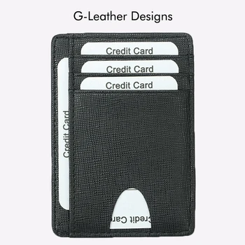 Slim Saffiano odinių kortelių laikikliai Piniginės mikropluošto odinis kreditinių kortelių dėklas su skaidriais langais Be pasirinktinių vardų inicialų