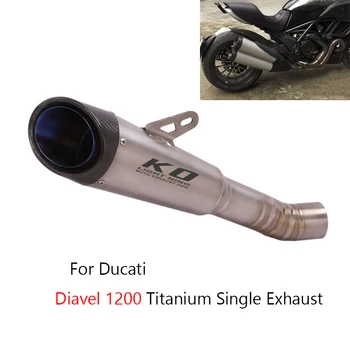 Slystantis duslintuvas Ducati Diavel 1200 išmetimo vamzdžio motociklui 60mm titano lydinio galinis pabėgimas Nr. DB žudiko išmetimo antgaliai 310mm