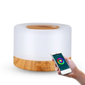 Smart WiFi 500ml aromaterapinis eterinių aliejų difuzorius Oro drėkintuvas, Susisiekite su Tuya, Alexa ir Google Home su 7 LED spalvomis