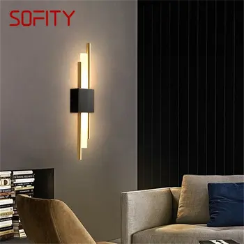 SOFITY Nordic Brass Wall Šviestuvas Modern Sconces Simple Design LED Light Indoor for Home Decoration