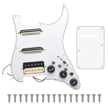 SSH-Coil Splitting Electric Guitar Pickguard 2 Mini Humbucker + 1Humbucke+Silence Switch Loaded Prewired Scratchplate A