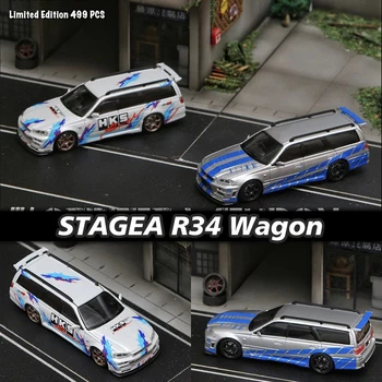Street Weapon 1:64 Stagea GTR R34 WAGON Diecast Diorama automobilių modelių kolekcija Miniatiūriniai žaislai