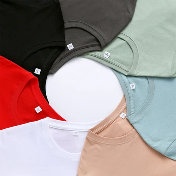 Summer Men Tops Tees Vyriški marškinėliai New Arrival Spandex Brand streetwear 6xl Solid Collor O-Neck