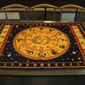 Sunki flaneletė aukštos kokybės taro staltiesė taro žaidimų kilimėlis 100*72 staltiesė su žvaigždinio rašto fiksavimu
