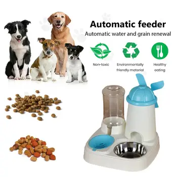Talpos naminių gyvūnėlių tiektuvo vandens maisto dozatorius naminiams gyvūnėliams Automatinis naminių gyvūnėlių tiektuvo vandens dozatorius Rinkinys su talpa katėms šunims