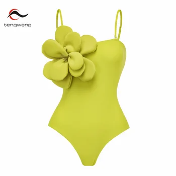 Tengweng One Piece maudymosi kostiumėlis Moterys 2024 Seksualūs 3D gėlių maudymosi kostiumėliai Senoviniai maudymosi kostiumai Brazilijos smėlinukas Paplūdimio apranga Monokini