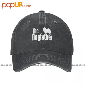 The Dogfather Japanese Spitz Washed Denim Baseball Cap Trucker Hats Trendy Hot Selling