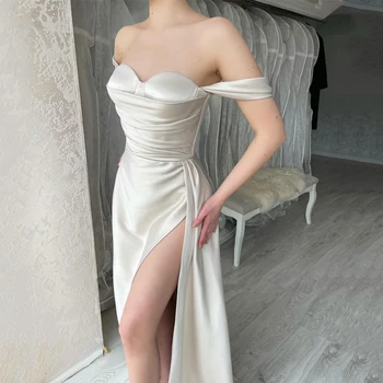 Thinyfull 2023 Oficialios undinės prom suknelės nuo peties šono plyšio vakarinė suknelė Saudo Arabijos kokteilių vakarėlių chalatai plius dydis