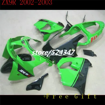 Tinka Kawasaki 2002 2003 ZX900 zx9r Ninja ZX 9R ZX 900 02-03 ZX 9R 2002 2003 žalia Kėbulo ABS plastikinių aptakų komplektas