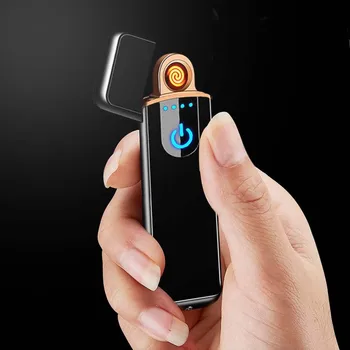 Touch Sensing Mini USB įkrovimo žiebtuvėlis Suasmeninta kūrybinės reklamos dovana Elektroninė cigaretė 