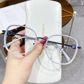 TR90 Vintažiniai kvadratiniai akiniai Rėmelis Moteriški anti mėlynos šviesos skaitymo akiniai Moteriški optiniai receptiniai akiniai +1,0 1,5 2,0