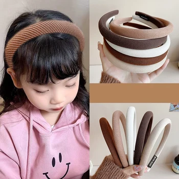 Trend Solid Color Vintage Elastic Hair Band Korean Girl Women Cloth Hair Hoop Hecap Hair Accessories Headwear Naujųjų metų dovana