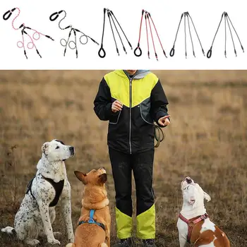 Trigubas šunų pavadėlis Bėgimas Juosmens pavadėlis šunims Laisvų rankų įranga Nešiojami dvigubi šunų švino pavadėliai Traukos virvės vaikščiojimui Bėgiojimas