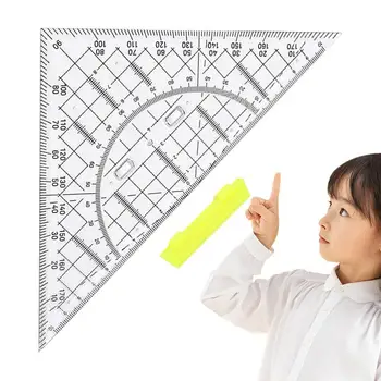 Trikampio liniuotė trikampio geometrijos braižymui Braižymo įrankiai 22cm matematikos protraktoriaus mokyklos liniuotė siuvimo karpymui
