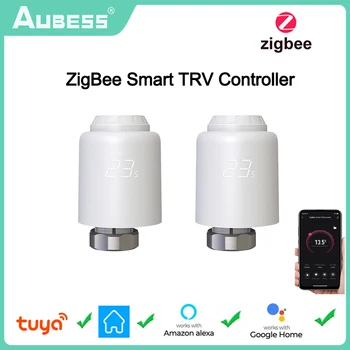 Tuya ZigBee išmaniosios termostatinės radiatoriaus vožtuvo pavaros Išmaniųjų namų šildymo termostato temperatūra veikia su Alexa 
