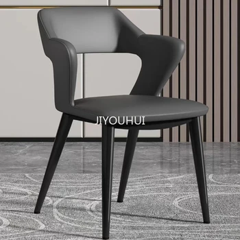 Tuštybė Minimalistinė valgomojo kėdė Nemokamas pristatymas Odinė virtuvė Modernios kėdės Dizaineris Restoranas Sillas de Comedor Namų baldai