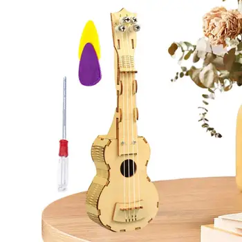 Ukulele Rinkinys Sukurkite savo medinį rankų darbo Ukuleles gitaros konstravimo rinkinį Rankų darbo žaislas vaikams Ukulele žaislas 