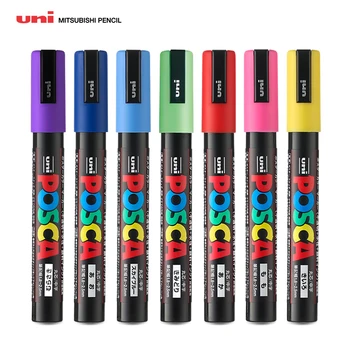 Uni Poscas Marker Pen PC-5M 1.8-2.5mm POP plakatas Reklaminis ženklas Graffiti Pen Paint ручки Art Supplies Multi-Colores marcadores