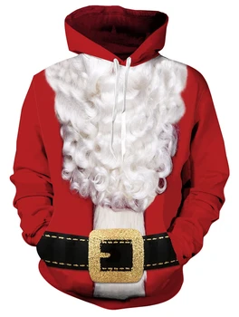 Unisex Kalėdiniai džemperiai su gobtuvu Vyrai Moterys Juokingi 3D spausdinti džemperiai su gobtuvu Pora Bjauri Kalėdų naujovė ilgomis rankovėmis džemperis