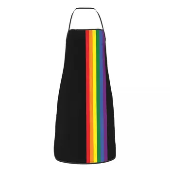 Unisex Rainbow Pride LGBT bib prijuostė Suaugusios moterys Vyrai Šefas Tablier Virtuvė maisto gaminimui Virtuvė Transseksualūs gėjai Lesbiečių kepimas