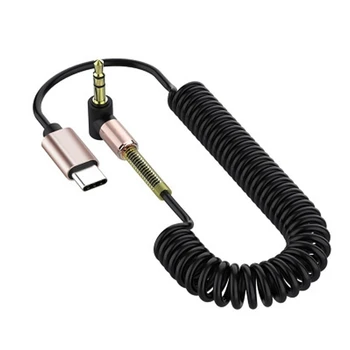 USB į 3,5 mm adapteris C tipo iki 3,5 mm AUX stereo laidas automobiliui