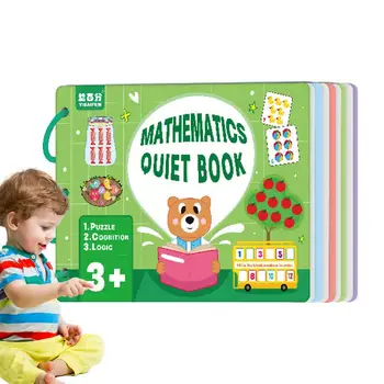Vaikai užsiėmę knygų darželiu Mokomoji žaislų knyga Sensorinė ir rami veiklos knyga Gyvūnų skaičius atitinkantis galvosūkį 3-6 metų vaikas