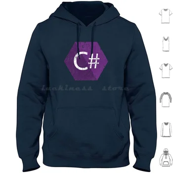 Vintage C# C Sharp Programeris Džemperis Medvilninis džemperis ilgomis rankovėmis Koderis Inžinierius Programavimo kalba Programuotojas Programavimas