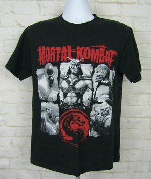 Vtg Mortal Kombat Shirt Sz Medium Graphic Raiden Sub Zero Black Euc