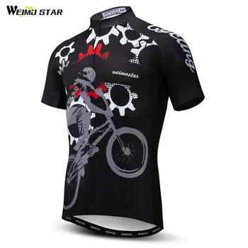 Weimostar Gear Kalnų dviračių apranga Vasaros komanda Sportas Dviratis Dviračių apranga Trumpomis rankovėmis MTB Dviračių marškinėliai Vyrų viršūnės