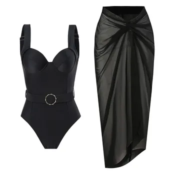 women bikini 2024 Naujas spausdinti vientisas maudymosi kostiumėlis moterims Maudymosi kostiumėlis su sijonu Maudymosi kostiumas Monokini paplūdimio smėlinukas Paplūdimio drabužiai