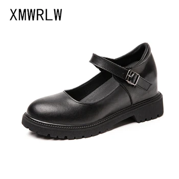 XMWRLW Split Leather Sandals Moterims Vasariniai batai Hidden Heel Fashion Buckle Moteriškos basutės 2021 Vasaros moteriški sandalai