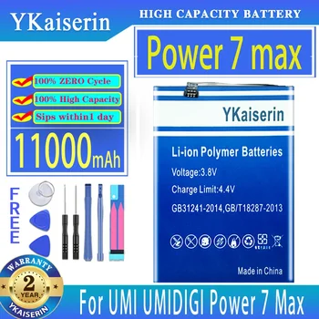 YKaiserin Baterijos galia 7 max 11000mAh UMI UMIDIGI Power7 Max 7Max Bateria