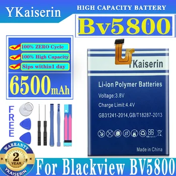 YKaiserin BV 5800 6500mAh pakaitinė baterija Blackview BV5800/BV5800 Pro BV5800Pro Aukštos kokybės baterijos Bateria