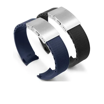 YOPO Arc Mouth Rubber WatchStrap Substitute CONCAS Diving Series L3 Non Original Blue Silicone Bracelet Men's 21mm