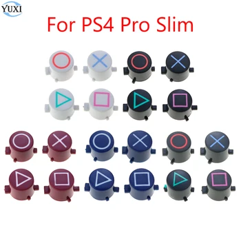YuXi for P4 Handle ABXY Buttons Circle Square Triangle Key Plastic Button Replacement for PS4 Pro Slim Controller