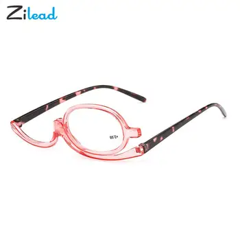 Zilead makiažas Presbiopijos akiniai Viengubas 180 laipsnių besisukantys skaitymo akiniai Daugiafunkciai moterų mados presbiopijos akiniai