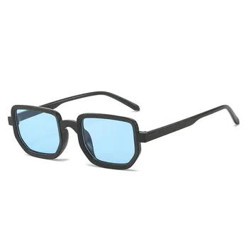 ZLY 2024 Naujos mados stačiakampiai akiniai nuo saulės Moterys Vyrai PC objektyvas Lieknas rėmelis Kvadratas Leopardas Juoda spalva Vintažiniai akiniai nuo saulės UV400