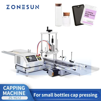 ZONESUN automatinė dangtelio presavimo mašina buteliuko dangtelio kišeninis kvepalų sandariklis Flakono kamščio įranga ZS-YG12