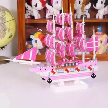 Žaislas vaikams Rožinis romantiškas estetizmas Meilė Burlaivis Piratų laivas Valtis 3D modelis 