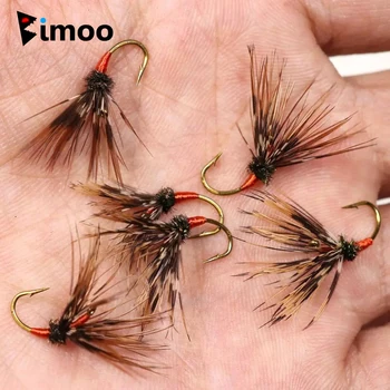 Bimoo 6PCS/Lot #12 Rainbow Brown Brook Native Trout Bass and Panfish Tenkara Fly Premium Fishing Flies Multi-colors