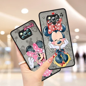 Minnie Mouse Anime, skirta Xiaomi Poco X5 F5 X3 M3 M5S M4 F4 C55 C50 C40 GT Pro 4G 5G Matinis permatomas telefono dėklas Fundas